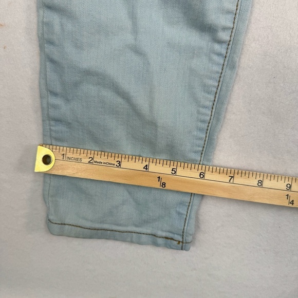 Kancan Straight Leg Jeans Womens Size 11/29 Light Wash Mid Rise Distressed - Picture 12 of 13